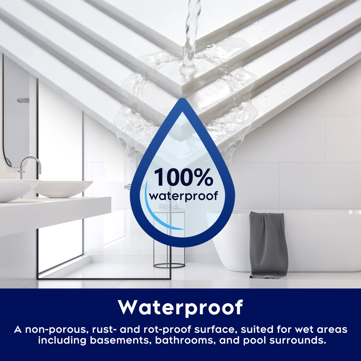 IMXPW Premium PVC Smooth Drop Ceiling Tiles 2ft x 4ft - Waterproof, Fire-Rated, Washable, Drop in Installation - No Rot, Sag, 10-Pack Cover 80 Sq. Ft, White