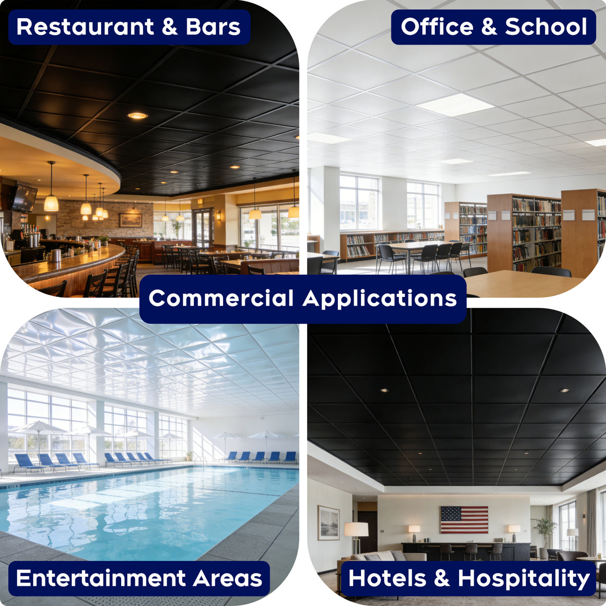 IMXPW Premium PVC Smooth Drop Ceiling Tiles 2ft x 4ft - Waterproof, Fire-Rated, Washable, Drop in Installation - No Rot, Sag, 10-Pack Cover 80 Sq. Ft, White